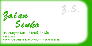 zalan sinko business card